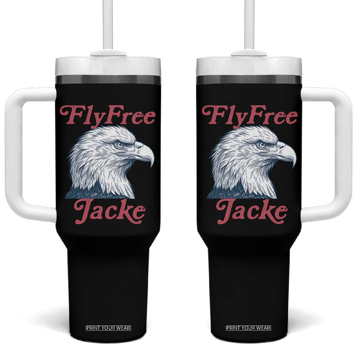 Fly Free Jackie Bald Eagle Memorial Tumbler With Handle