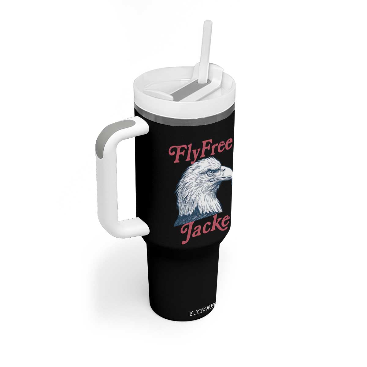 Fly Free Jackie Bald Eagle Memorial Tumbler With Handle
