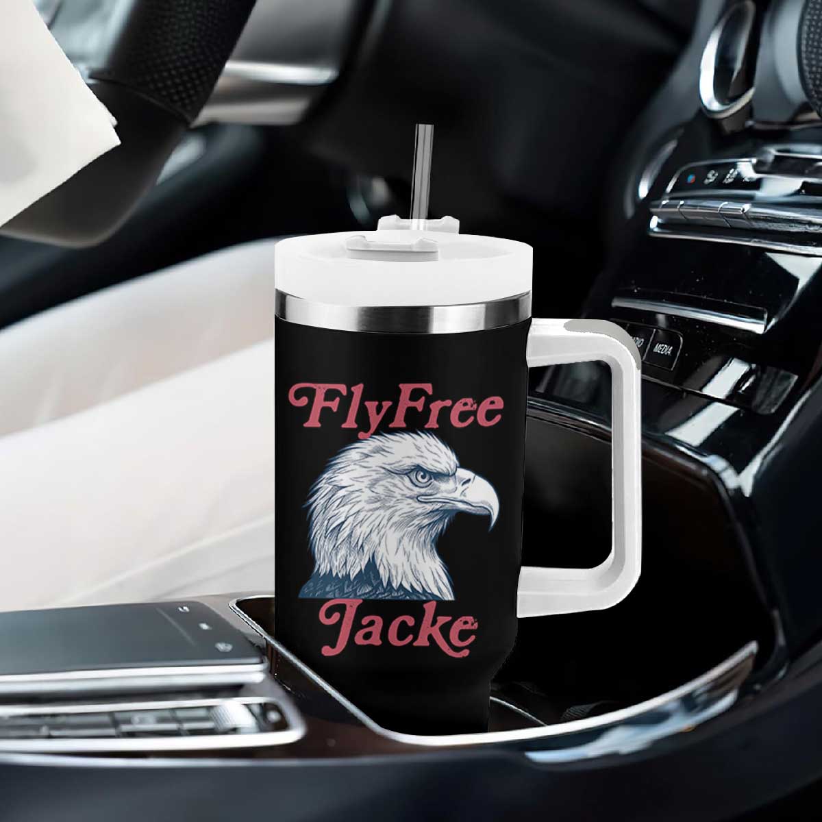 Fly Free Jackie Bald Eagle Memorial Tumbler With Handle