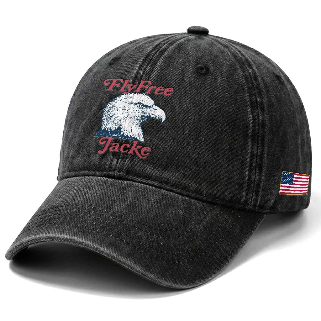 Fly Free Jackie Bald Eagle Memorial Washed Cotton Baseball Cap