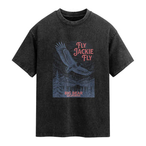 Jackie The Big Bear Eagle Supports California Wildlife Washed Cotton T-Shirt