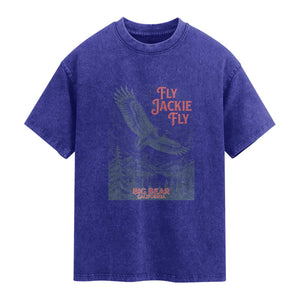 Jackie The Big Bear Eagle Supports California Wildlife Washed Cotton T-Shirt