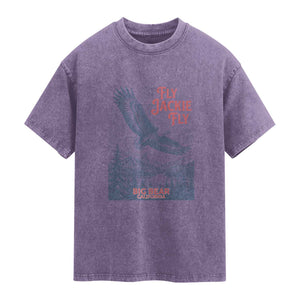 Jackie The Big Bear Eagle Supports California Wildlife Washed Cotton T-Shirt