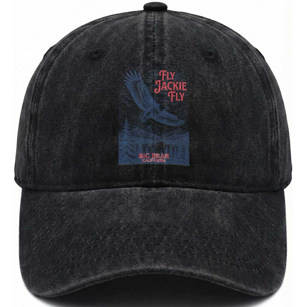 Jackie The Big Bear Eagle Supports California Wildlife Washed Cotton Baseball Cap