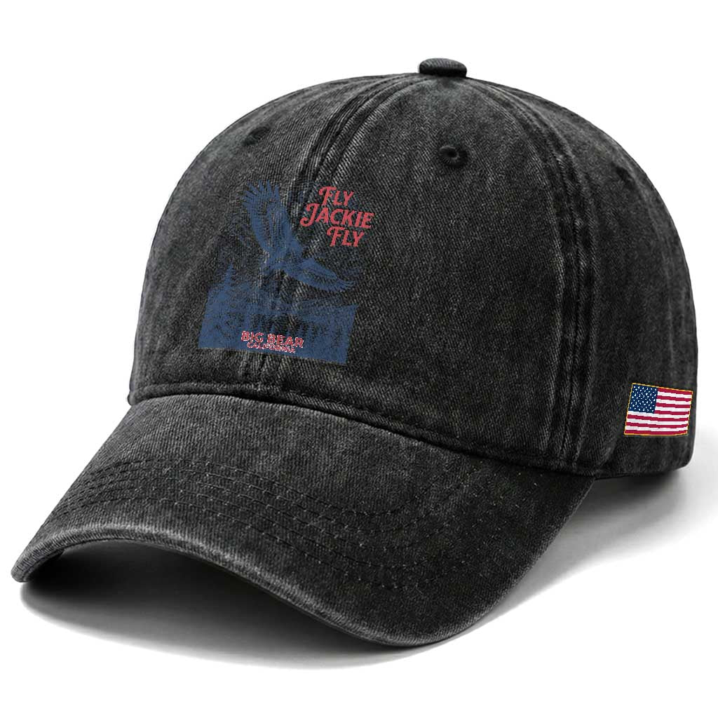 Jackie The Big Bear Eagle Supports California Wildlife Washed Cotton Baseball Cap