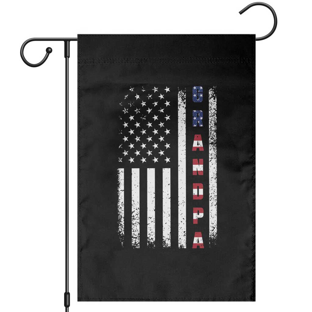 Grandpa Vintage USA Flag Patriotic 4th of July Garden Flag