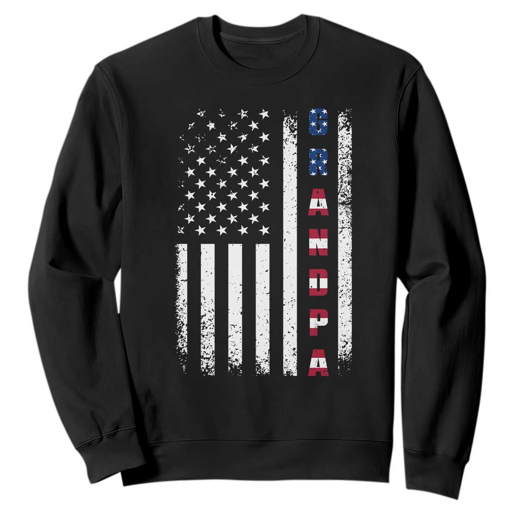 Grandpa Vintage USA Flag Patriotic 4th of July Sweatshirt