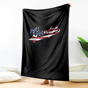 Grandpa Bold Patriotic American Flag Father’s Day Grandpa Throw Blanket