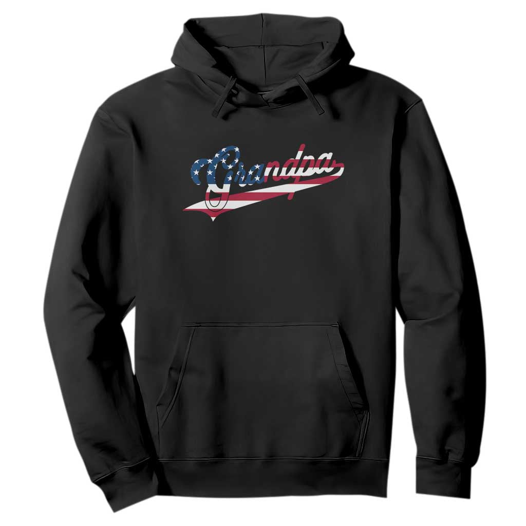 Grandpa Bold Patriotic American Flag Father’s Day Grandpa Hoodie