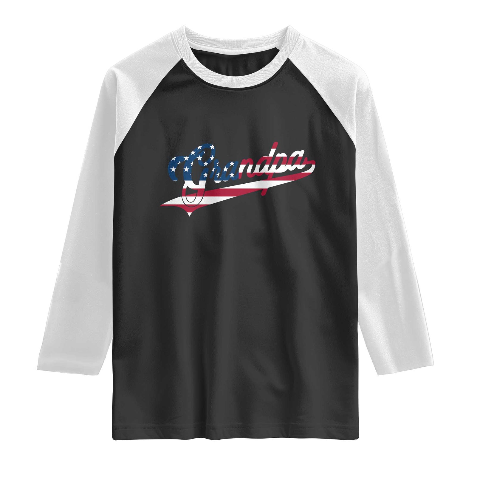Grandpa Bold Patriotic American Flag Father’s Day Grandpa Raglan Shirt