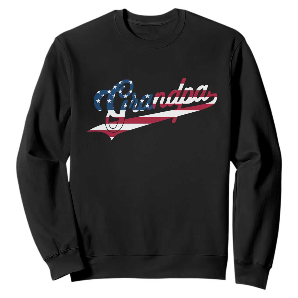 Grandpa Bold Patriotic American Flag Father’s Day Grandpa Sweatshirt