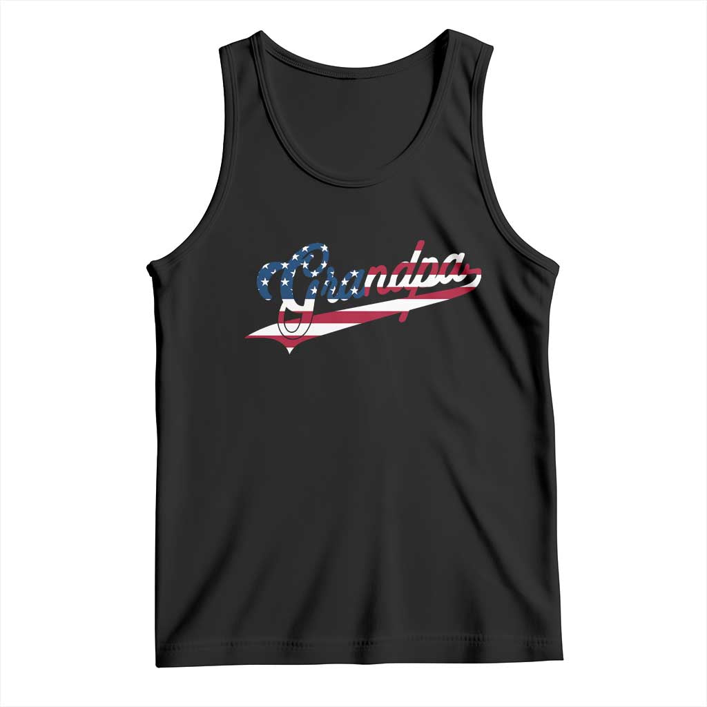 Grandpa Bold Patriotic American Flag Father’s Day Grandpa Tank Top
