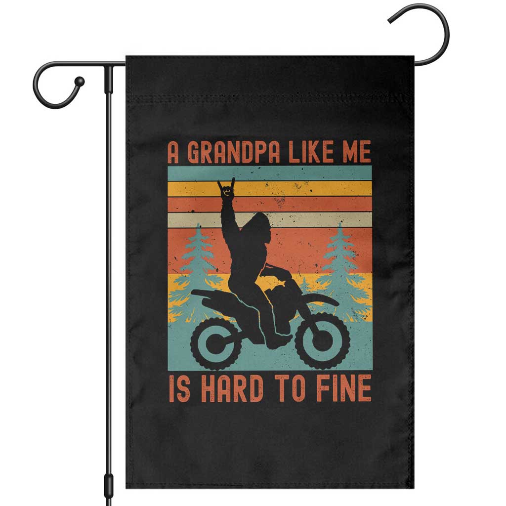 A Grandpa Like Me is Hard to Find Garden Flag Dirt Bike Grandpa Bigfoot Sasquatch Dirt Biking Motocross