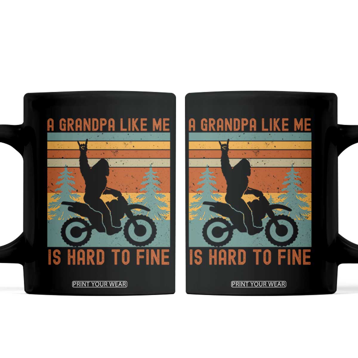 A Grandpa Like Me is Hard to Find Coffee Mug Dirt Bike Grandpa Bigfoot Sasquatch Dirt Biking Motocross