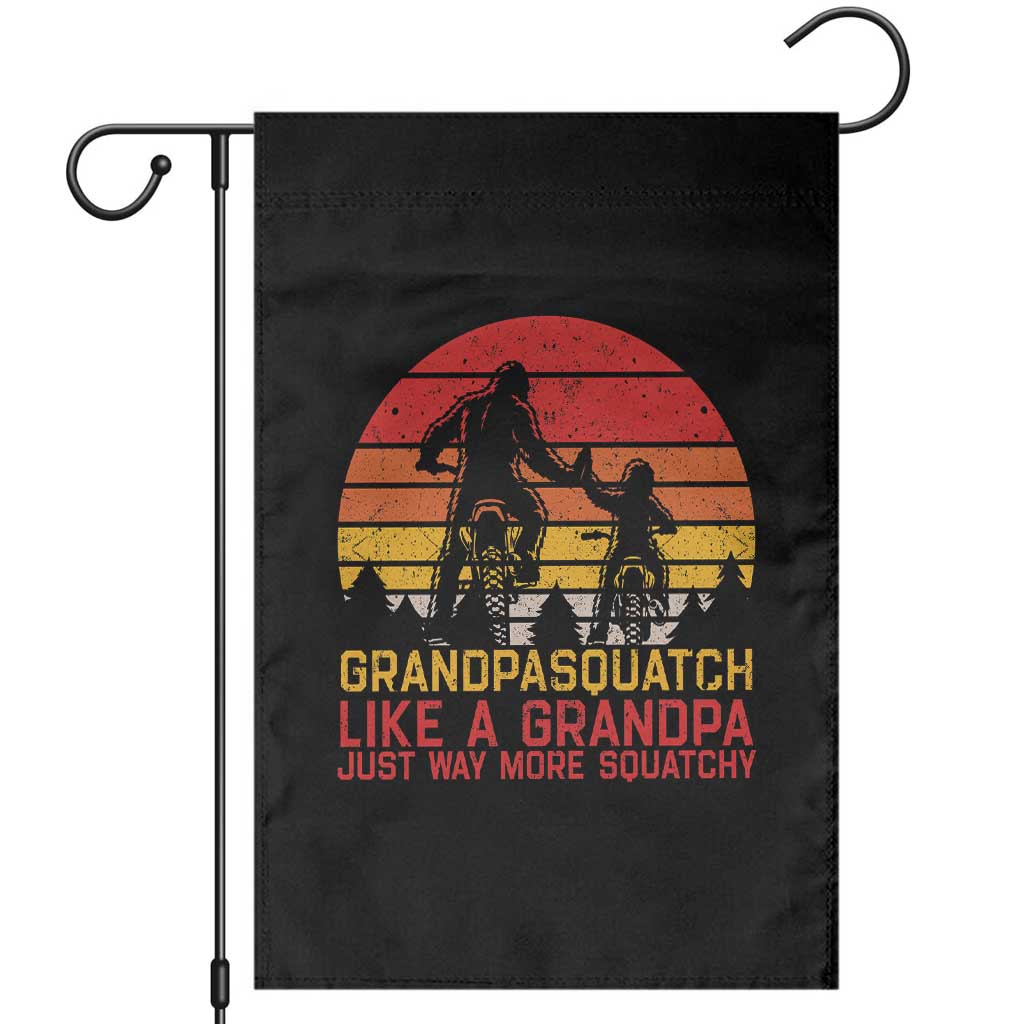 Retro Bigfoot Grandpa Dirt Bike Squatch Like A Granpa Fathers Day Garden Flag