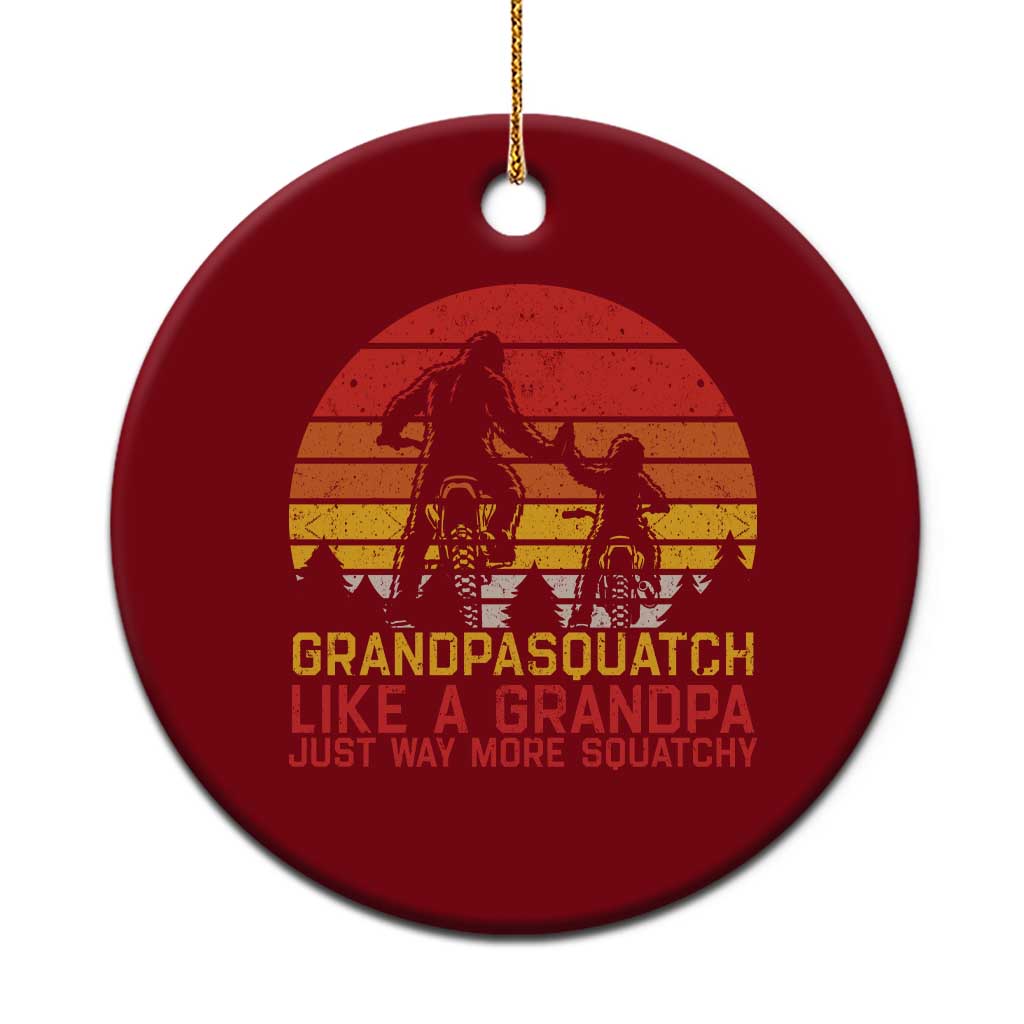 Retro Bigfoot Grandpa Dirt Bike Squatch Like A Granpa Fathers Day Ceramic Ornament
