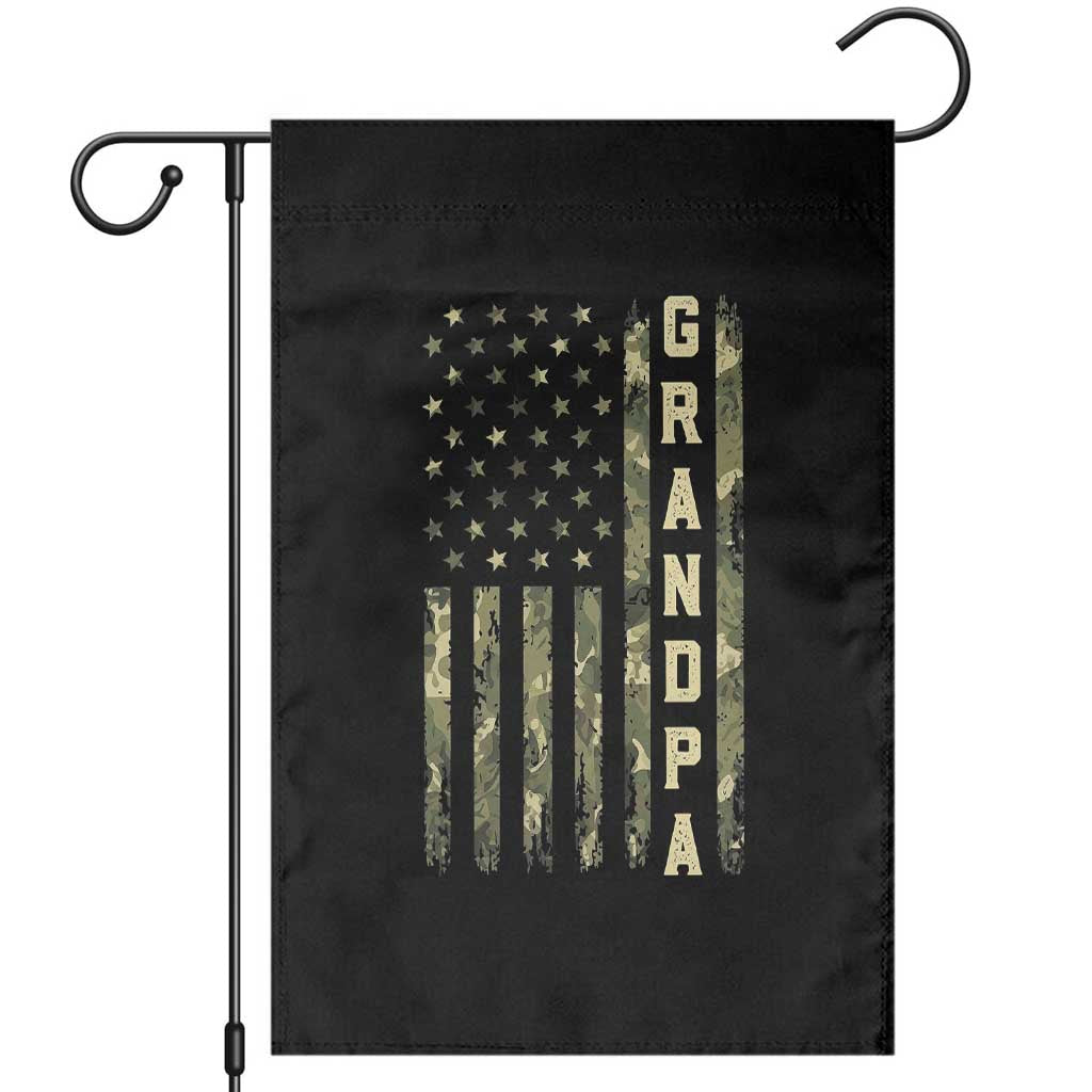 Camo Grandpa Camourflage USA Flag Fathers Day Garden Flag