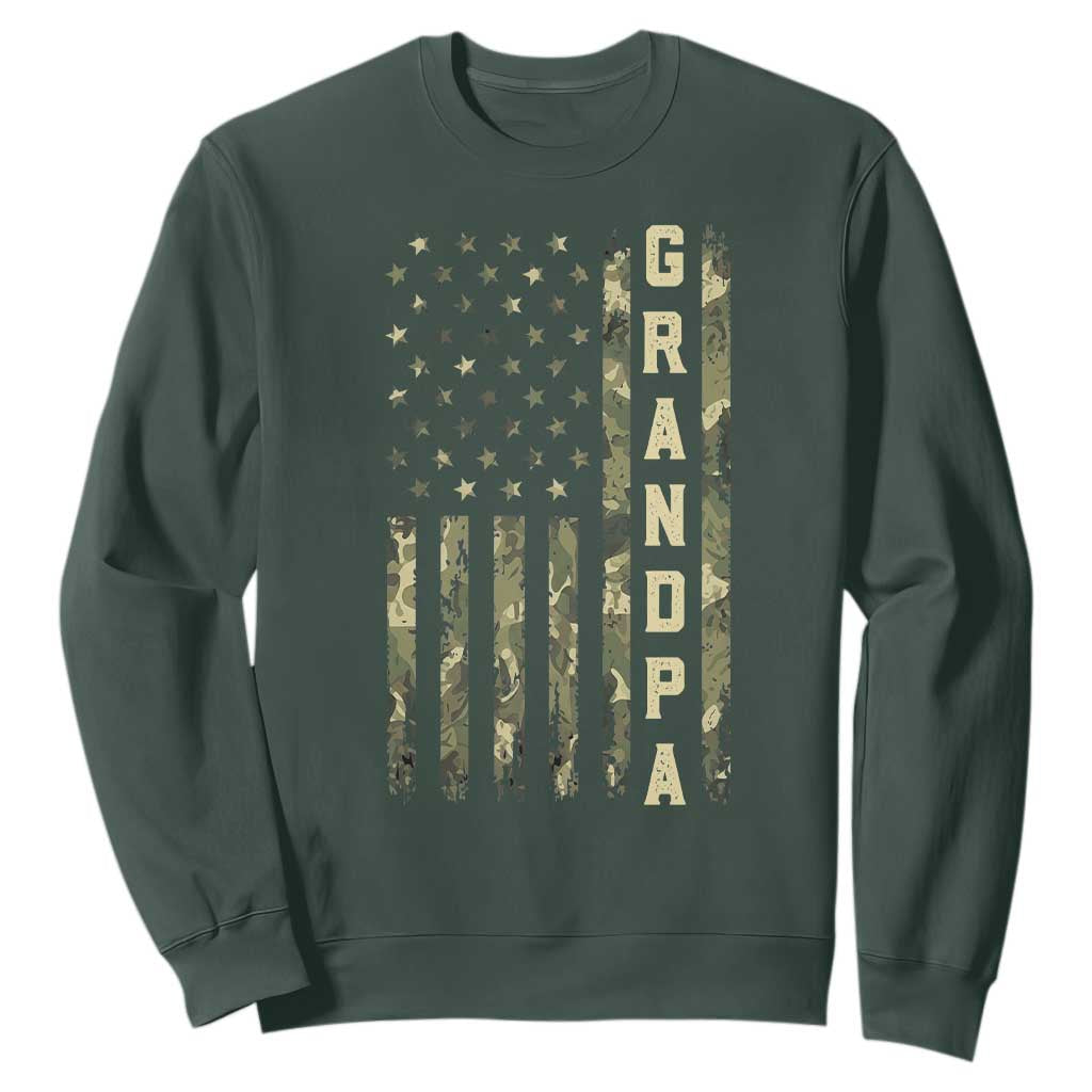 Camo Grandpa Camourflage USA Flag Fathers Day Sweatshirt