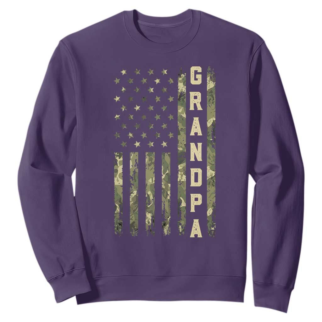 Camo Grandpa Camourflage USA Flag Fathers Day Sweatshirt