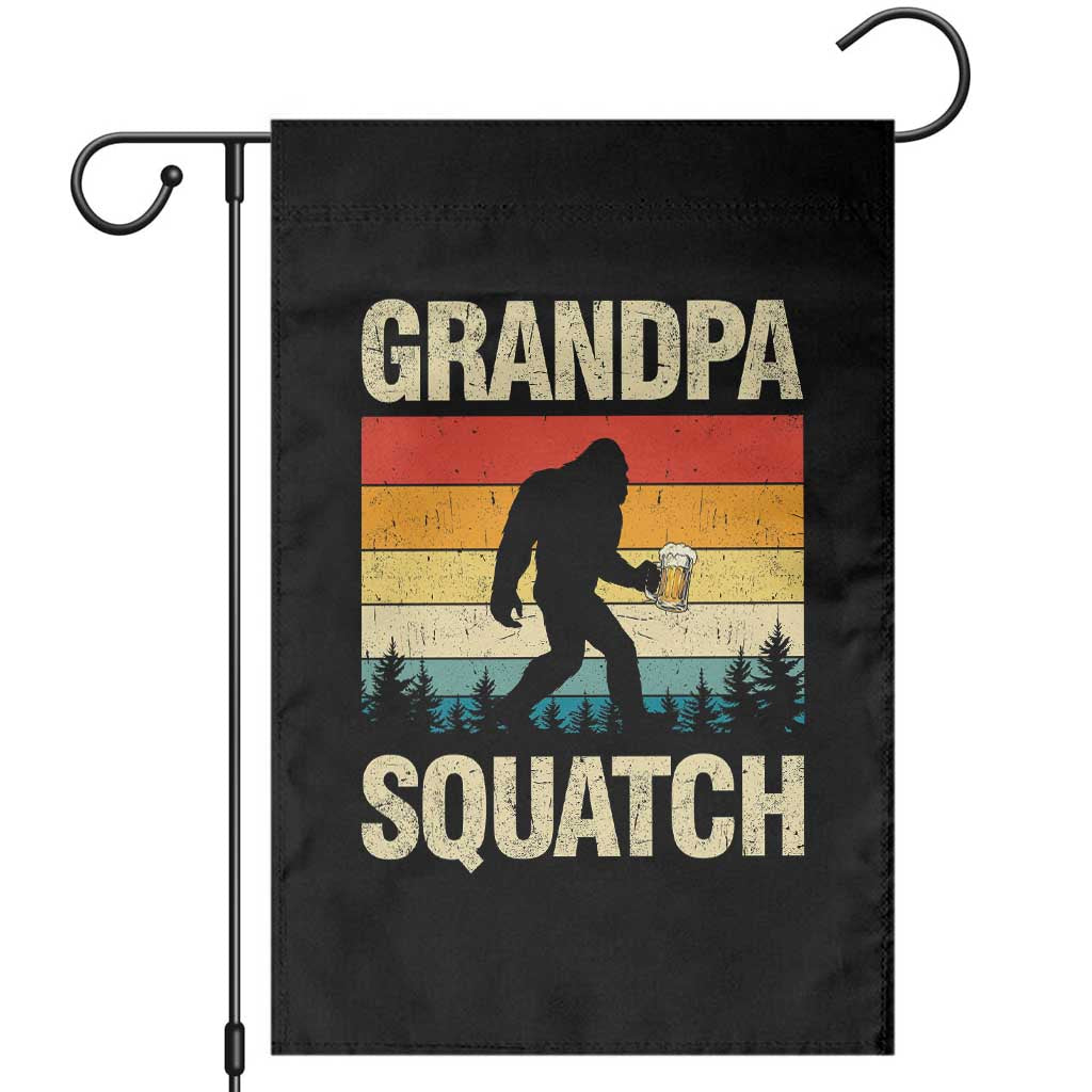 Grandpa Squatch Bigfoot Grandpa Sasquatch Yeti Family Grandpa Beer Bigfoot Loves Beer Bigfoot Sasquatch Beer Garden Flag