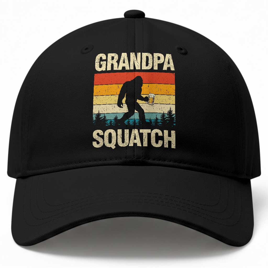Grandpa Squatch Bigfoot Grandpa Sasquatch Yeti Family Grandpa Beer Bigfoot Loves Beer Bigfoot Sasquatch Beer Baseball Cap