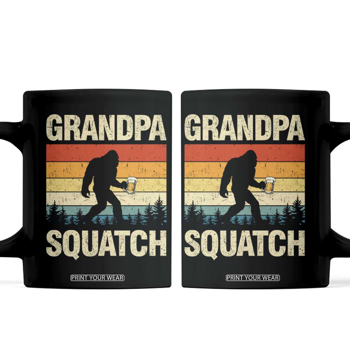 Grandpa Squatch Bigfoot Grandpa Sasquatch Yeti Family Grandpa Beer Bigfoot Loves Beer Bigfoot Sasquatch Beer Coffee Mug