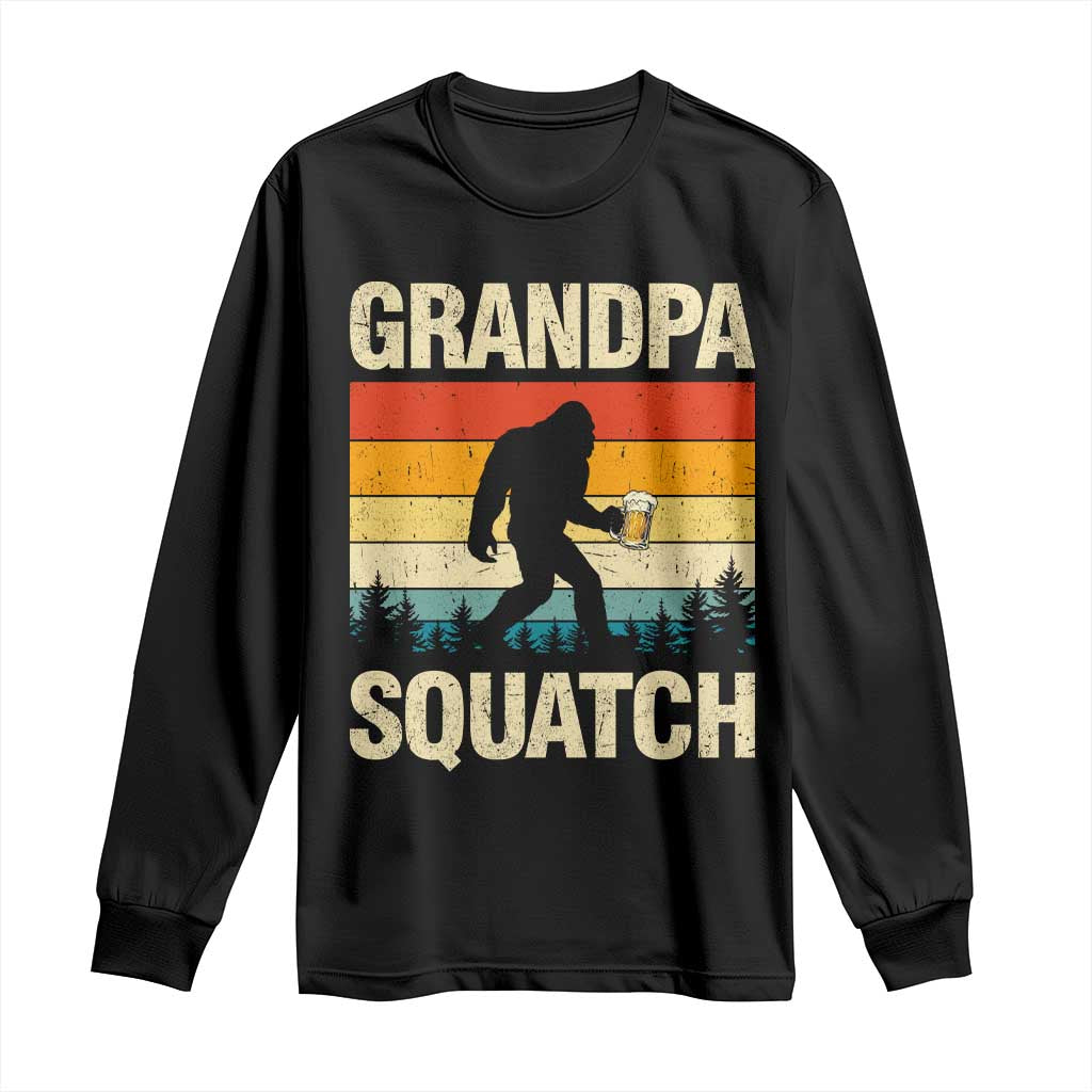 Grandpa Squatch Bigfoot Grandpa Sasquatch Yeti Family Grandpa Beer Bigfoot Loves Beer Bigfoot Sasquatch Beer Long Sleeve Shirt