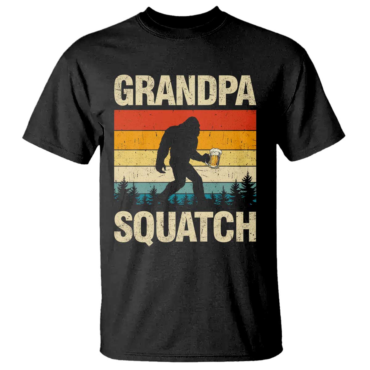 Grandpa Squatch Bigfoot Grandpa Sasquatch Yeti Family Grandpa Beer Bigfoot Loves Beer Bigfoot Sasquatch Beer T Shirt