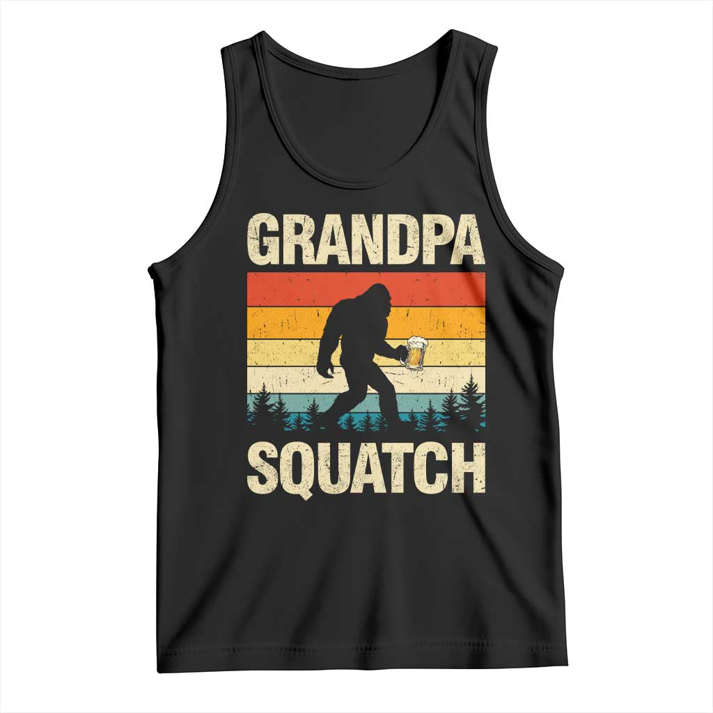 Grandpa Squatch Bigfoot Grandpa Sasquatch Yeti Family Grandpa Beer Bigfoot Loves Beer Bigfoot Sasquatch Beer Tank Top