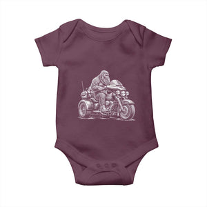 Bigfoot Riding Motorcycle Three Wheeled Trike Sasquatch Baby Onesie