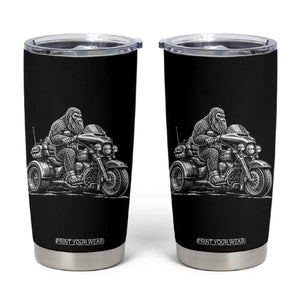 Bigfoot Riding Motorcycle Three Wheeled Trike Sasquatch Tumbler Cup