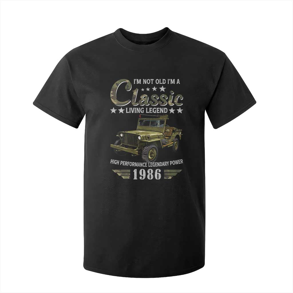 40th Birthday Classic Car For Legends Born In 1986 T Shirt For Kid Vintage WWII Military Vehicle