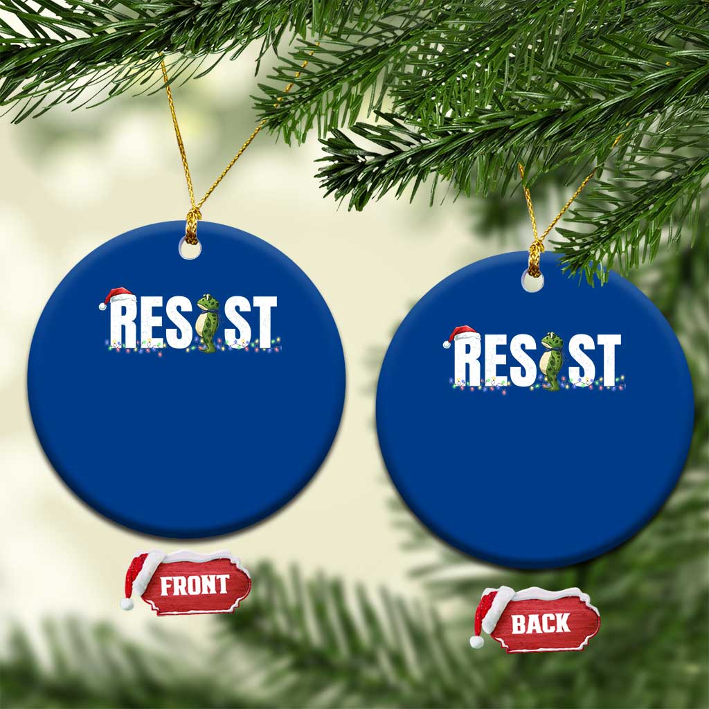 Resist Frog Xmas Ceramic Ornament Funny Portland Protest ICE Activist Meme 2025 TS14 1pc Blue Print Your Wear