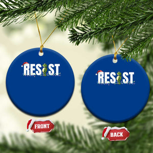 Resist Frog Xmas Ceramic Ornament Funny Portland Protest ICE Activist Meme 2025 TS14 1pc Blue Print Your Wear