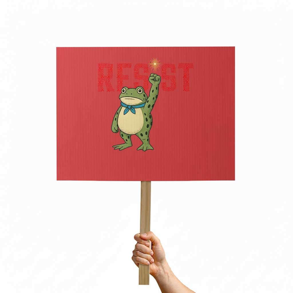 Resist Frog AIDS Awareness Protest Sign Portland Activist Political Meme HIV Support Red Ribbon TS14 Horizontal 18