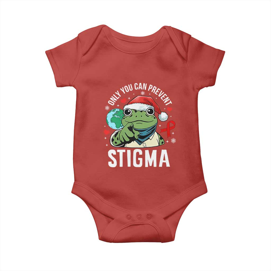 Resist Frog AIDS Awareness Christmas Baby Onesie Only You Can Prevent Stigma TS14 Red Print Your Wear