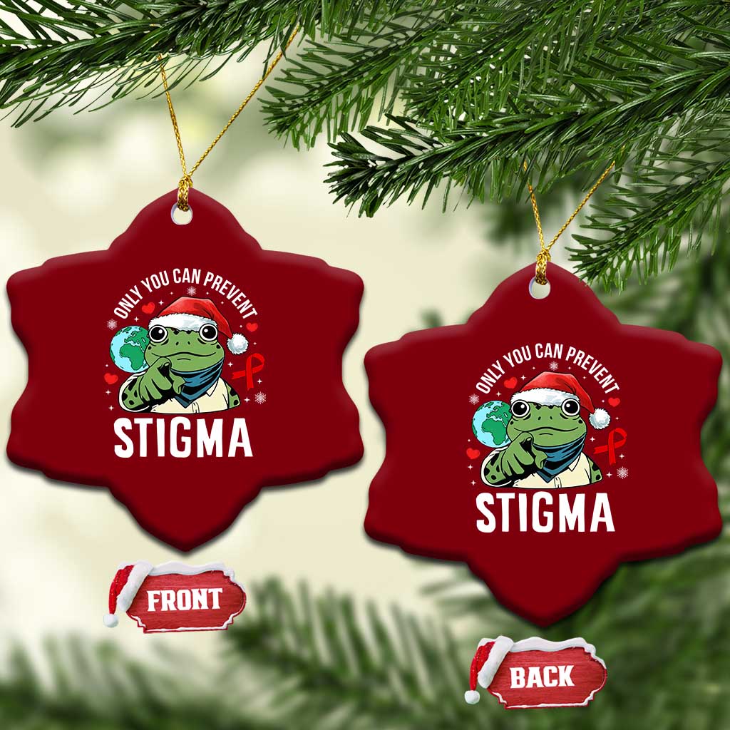 Resist Frog AIDS Awareness Xmas Ceramic Ornament Only You Can Prevent Stigma TS14 Print Your Wear