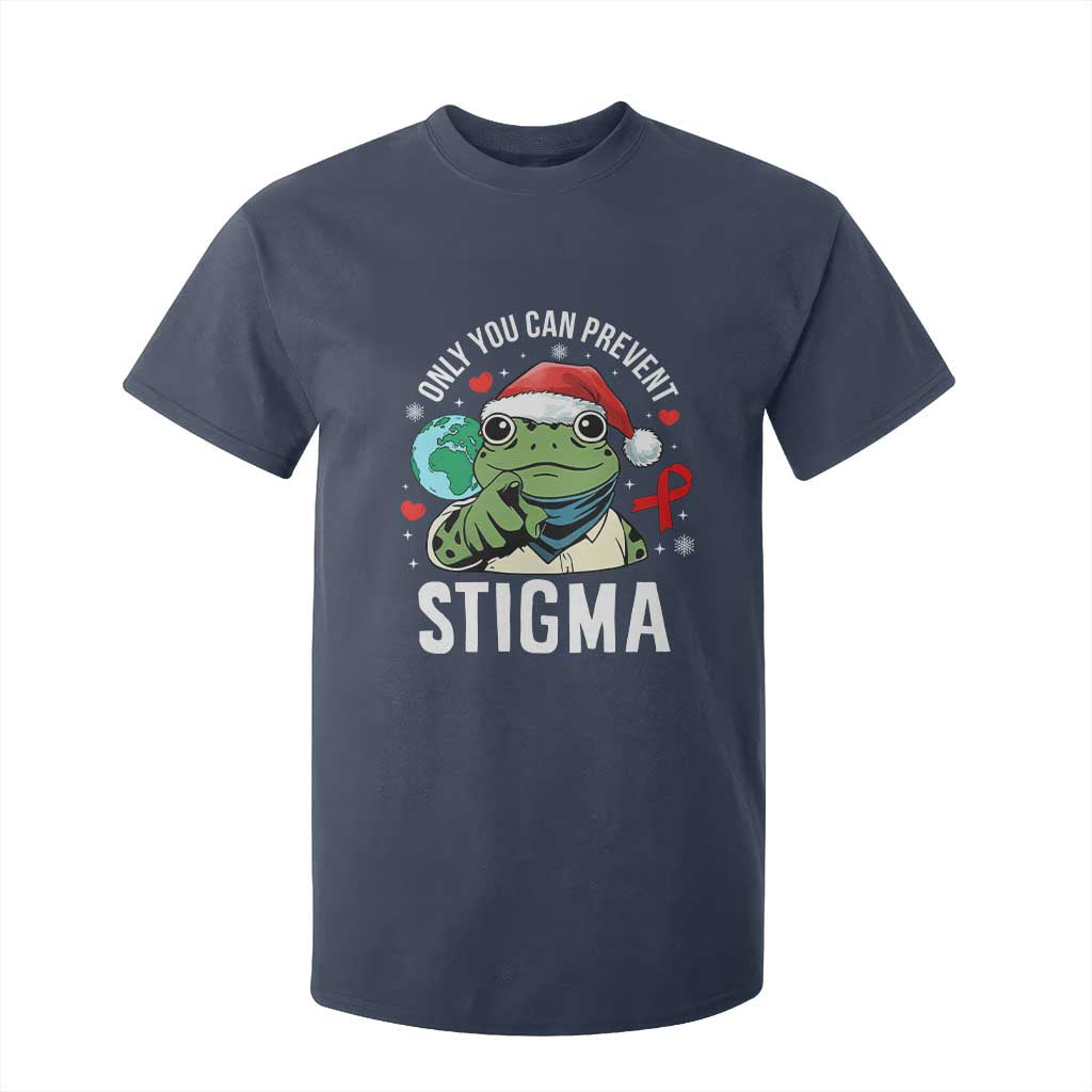 Resist Frog AIDS Awareness Christmas T Shirt For Kid Only You Can Prevent Stigma TS14 Navy Print Your Wear