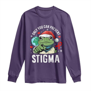 Resist Frog AIDS Awareness Christmas Long Sleeve Shirt Only You Can Prevent Stigma TS14 Purple Print Your Wear