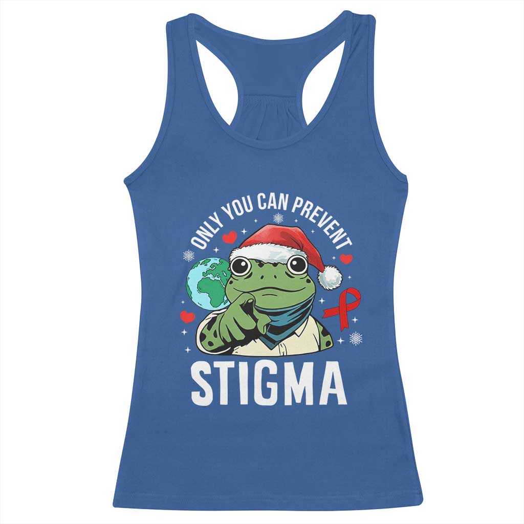 Resist Frog AIDS Awareness Christmas Racerback Tank Top Only You Can Prevent Stigma TS14 Royal Blue Print Your Wear