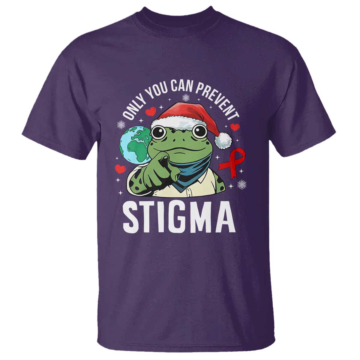 Resist Frog AIDS Awareness Christmas T Shirt Only You Can Prevent Stigma TS14 Purple Print Your Wear