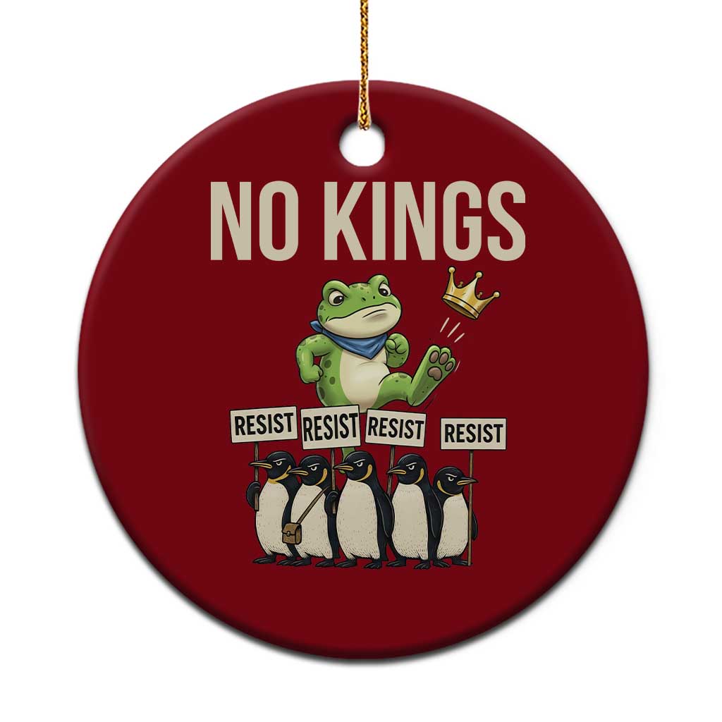 Resist Frog Ceramic Ornament No Kings Funny Portland Protest ICE Activist Meme TS14 1pc Red Print Your Wear