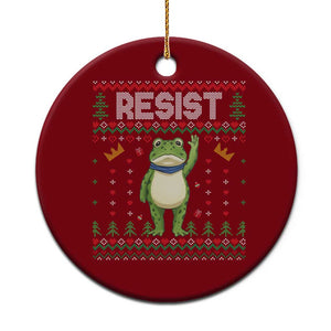 Resist Frog Ceramic Ornament Funny Portland Protest ICE Activist Meme 2025 TS14 1pc Red Print Your Wear