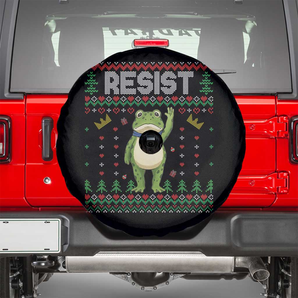 Resist Frog Spare Tire Cover Funny Portland Protest ICE Activist Meme 2025 TS14 Black Print Your Wear
