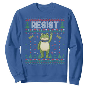 Resist Frog Sweatshirt Funny Portland Protest ICE Activist Meme 2025 TS14 Royal Blue Print Your Wear