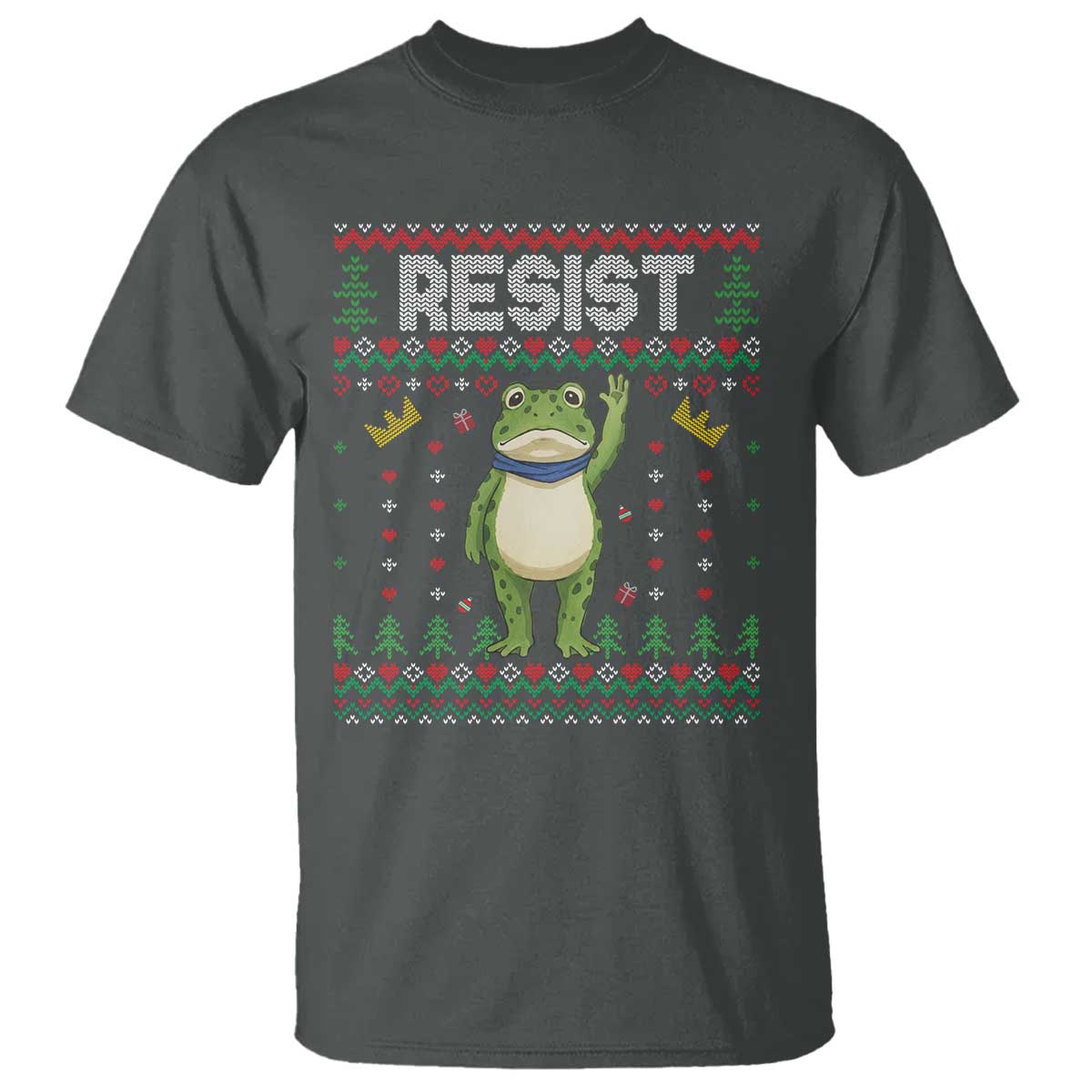 Resist Frog T Shirt Funny Portland Protest ICE Activist Meme 2025 TS14 Dark Heather Print Your Wear