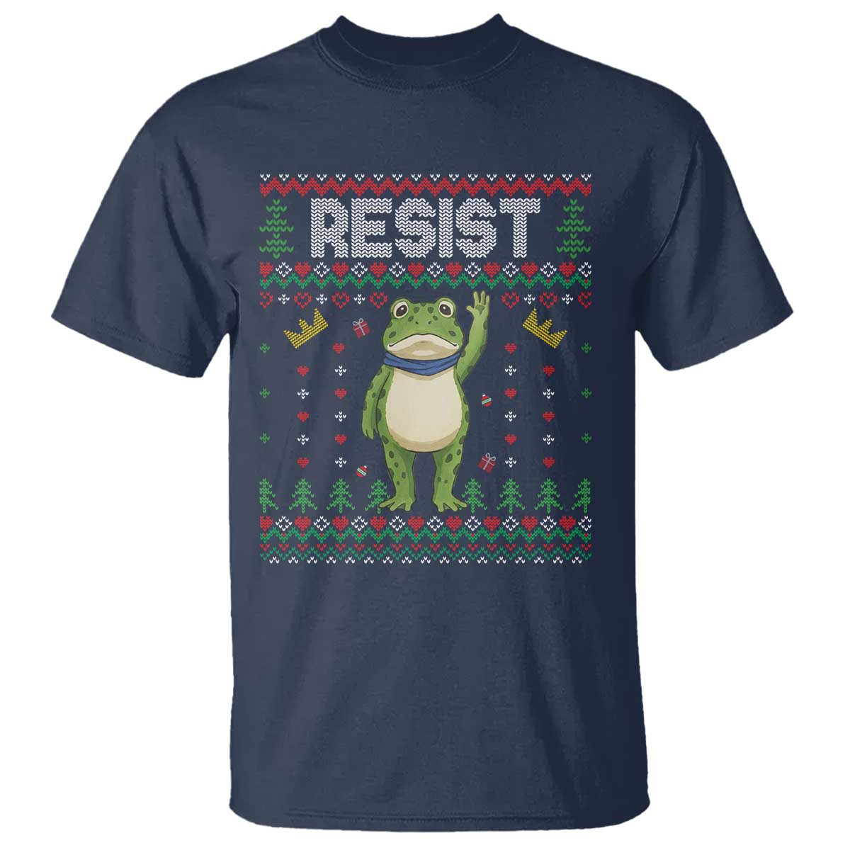 Resist Frog T Shirt Funny Portland Protest ICE Activist Meme 2025 TS14 Navy Print Your Wear