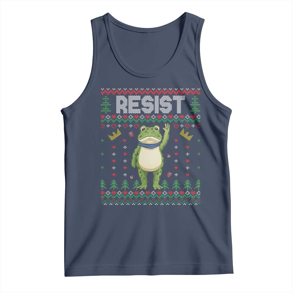 Resist Frog Tank Top Funny Portland Protest ICE Activist Meme 2025 TS14 Navy Print Your Wear