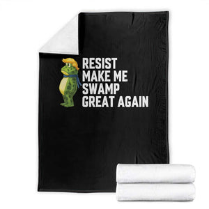 Resist Frog Throw Blanket Funny Polittical 2025 Meme TS14 Black Print Your Wear