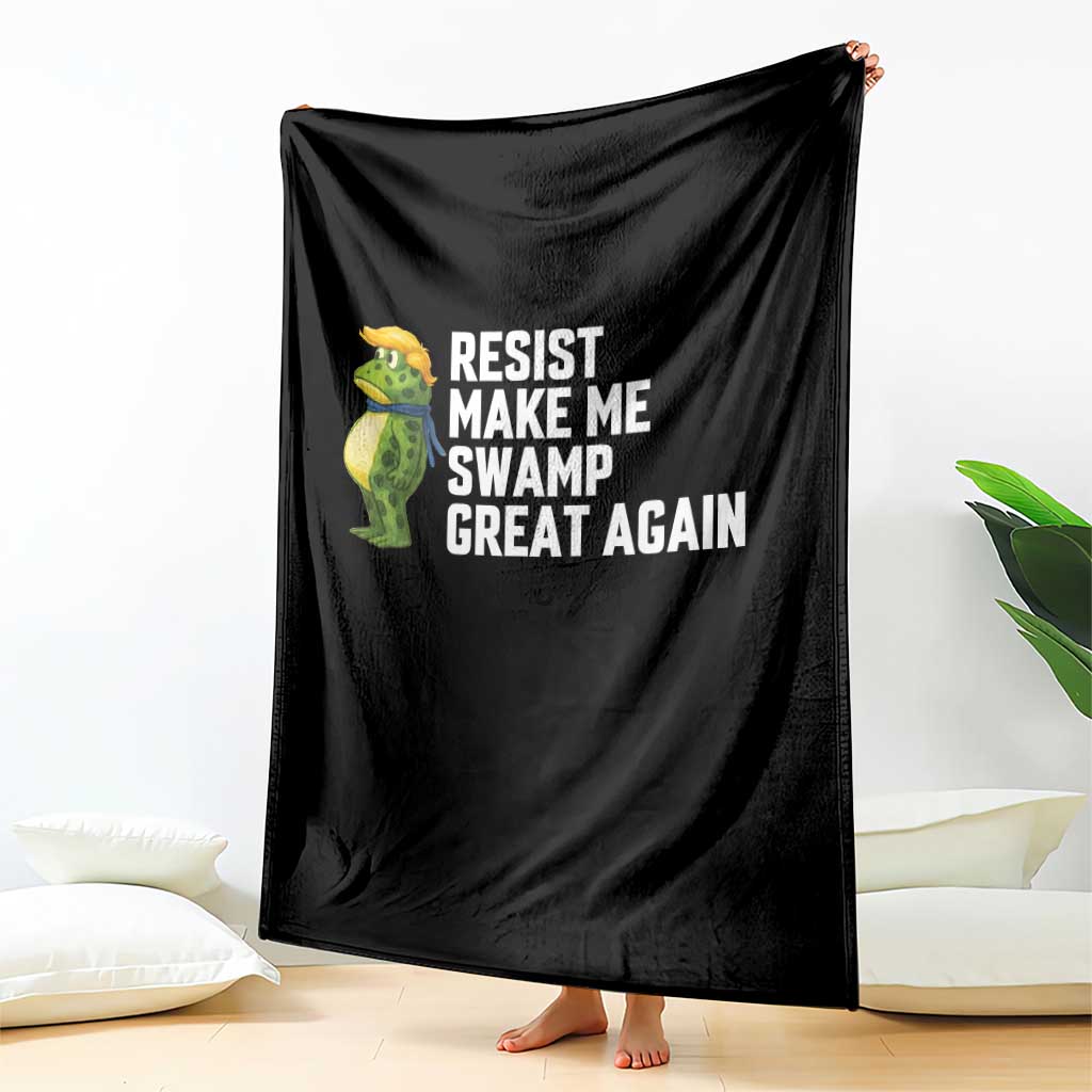 Resist Frog Throw Blanket Funny Polittical 2025 Meme TS14 Print Your Wear